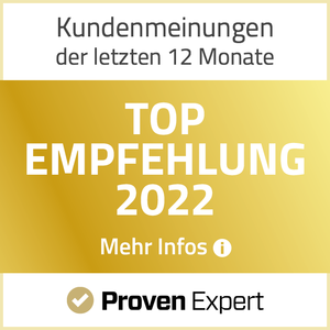 Siegel Proven Expert - Top Empfehlung 2022